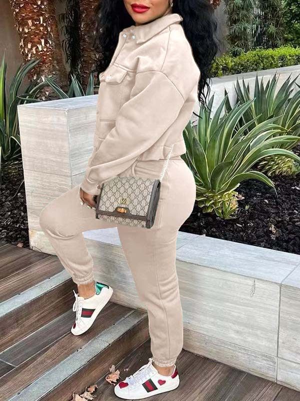 Mangocouture mangocouture Snap-Front Top & Drawstring Pants Set